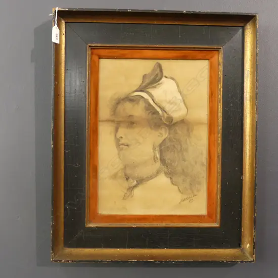 VINTAGE PRINT 350x250mm FRAME HAS HAD BORER 