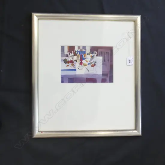 TED SHERWIN STILL LIFE 'IN SEASON'  WATER COLOUR ON BOARD - SIGNED 190 X 140MM