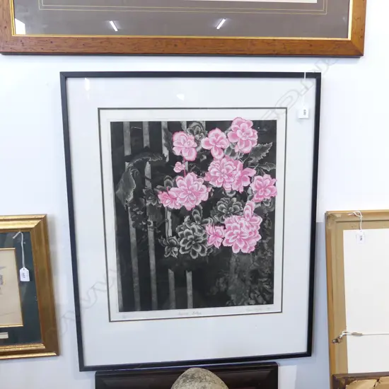 JOAN TAYLOR LTD ED. (8/10)  PRINT ETCHING 'BEGONIA COLLAGE' SIGNED '83  420 X 540MM