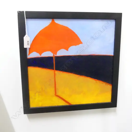 ELIZABETH W. SEAVER ABSTRACT BEACH SCENE - SIGNED & DATED 2010 270x270mm