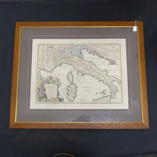 OLD FRAMED MAP OF ITALIA ANTIQUA 570 X 400MM
