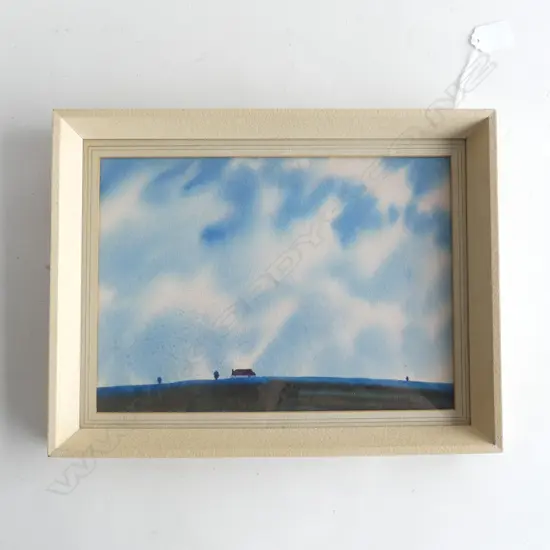 JOHN MAGURK W/C EXTENSIVE LANDSCAPE & SKY H. 201mm x W. 209mm