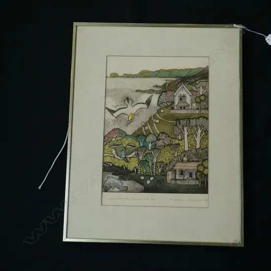 RUSSELL JACKSON ARTISTS PROOF 'WHANGARURU PENINSULA' 215 X 310MM  SIGNED 1986