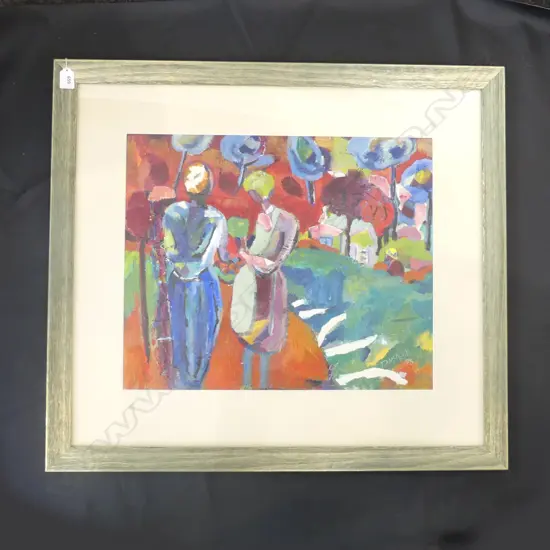 P. MCNEIL MIXED MEDIA ABSTRACT SIGNED & DATED '98 440x535mm