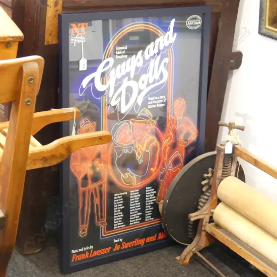 NATIONAL THEATRE 'GUYS AND DOLLS' FRAMED POSTER 750x495mm