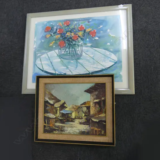 OIL ON CANVAS + A/P WATERCOLOUR- 490mm x 390mm/750mm x 555mm