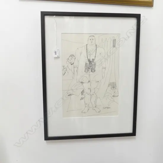 GARTH TAPPER INK SKETCH MUSCLE MAN 325x225mm