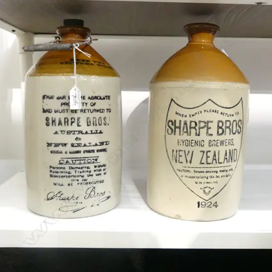 2 OLD SHARP BROS. STONE CROCKS H.340mm