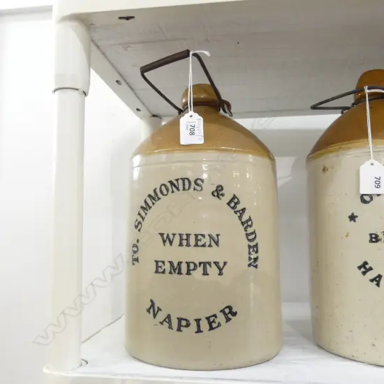 OLD STONE CROCK 'SIMMONDS & BARDEN NAPIER' H.320mm