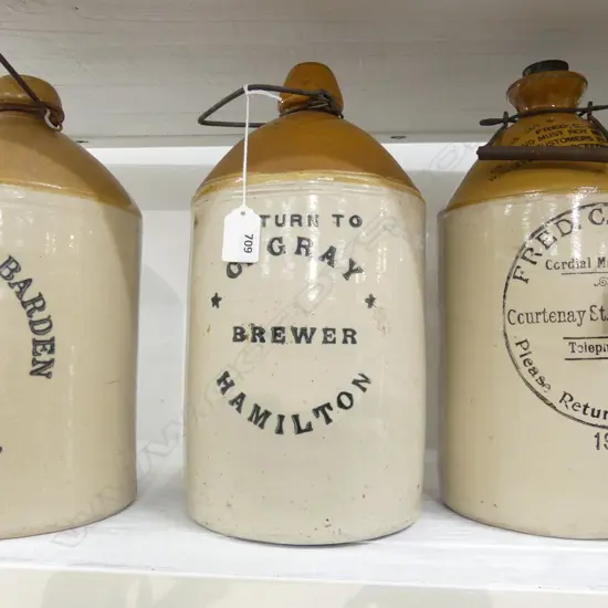 OLD STONE CROCK 'C. GRAY BREWER HAMILTON' H.340mm