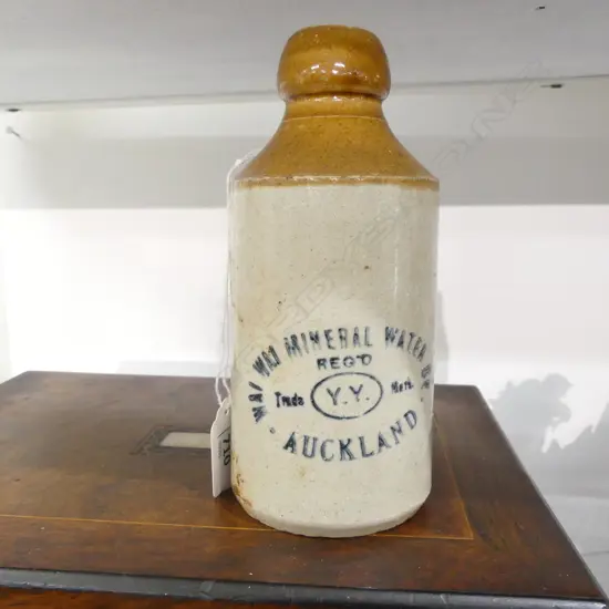 'WAI WAI MINERAL WATER CO. AUCKLAND' GINGER BEER BOTTLE H.170mm