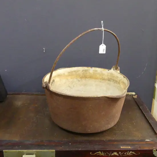 VINTAGE CAST IRON PRESERVING PAN 360mm dia