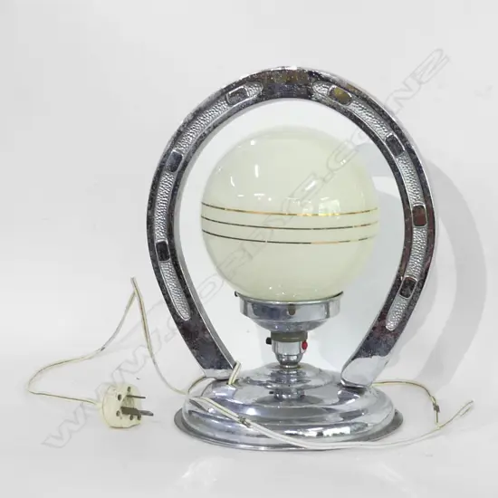 VINTAGE / DECO CHROME HORSESHOE LAMP (works) H.300mm