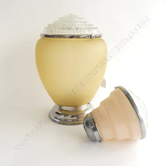 2 VINTAGE / DECO LIGHTSHADES H.190mm / 360mm