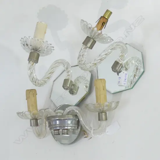 PR VENETIAN MIRROR & GLASS SCONCES W.190mm + 1 SIMILAR