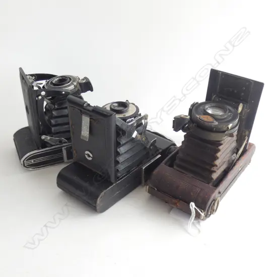 3 VINTAGE FOLDING CAMERAS