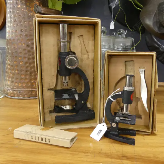 2 VINTAGE STUDENT MICROSCOPES, BOXED