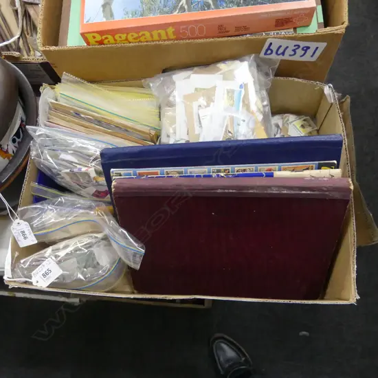 BOX LG COLLECTION LOOSE WORLD STAMPS & SOME FDC'S & ALBUMS