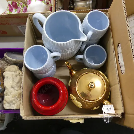 SM BOX ASST CHINA INCL ENGLISH JUG & MUGS, SADLER TEAPOT ETC..