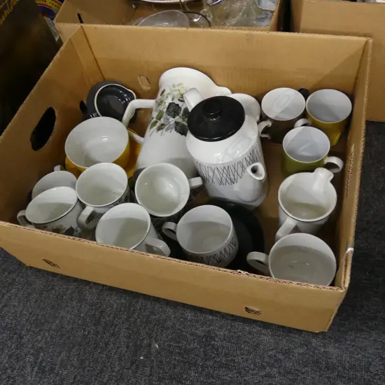 BOX ASST CHINA INCL MIDWINTER COFFEE POT & C&S ETC..