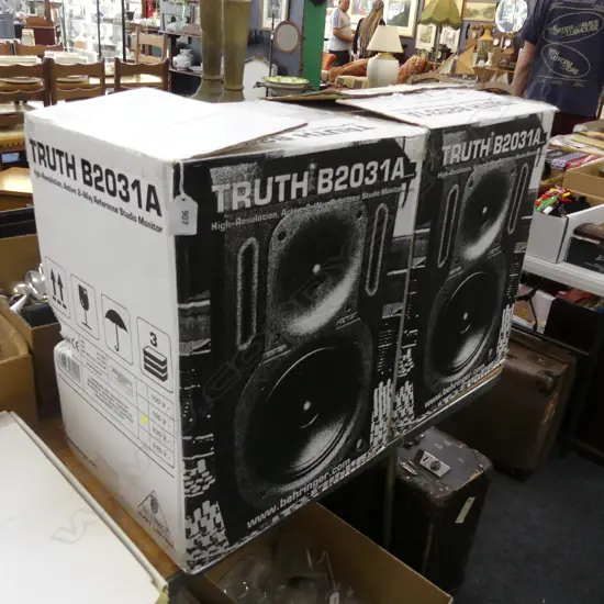 TWO BEHRINGER TRUTH BRAND MONITORS, AS NEW IN BOXES,RRP $500 EA