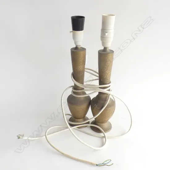 PR BRASS LAMPS (NO SHADES & REQ. RE WIRING) H.380mm