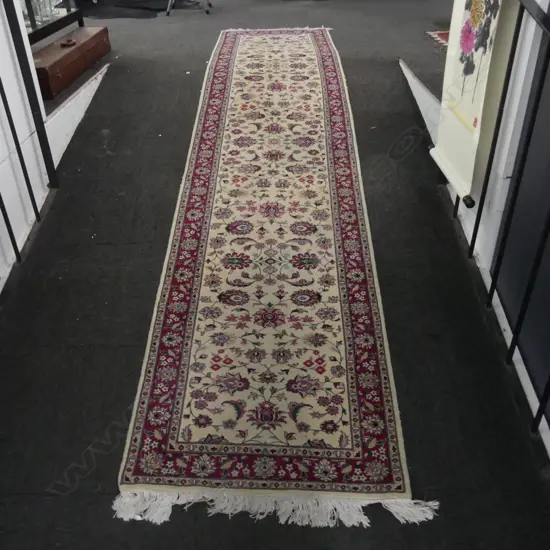 PERSIAN HAND KNOTTED RUNNER RUG wool on cotton 3600x800mm