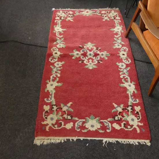 HAND KNOTTED RED RUG 1750x930mm