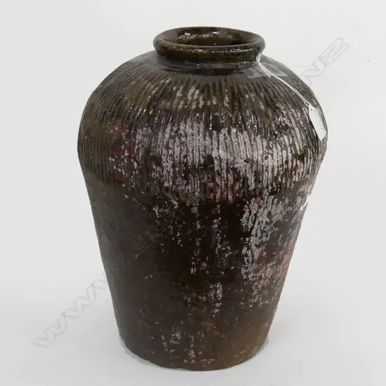 LARGE BROWN POTTERY VASE H.360mm