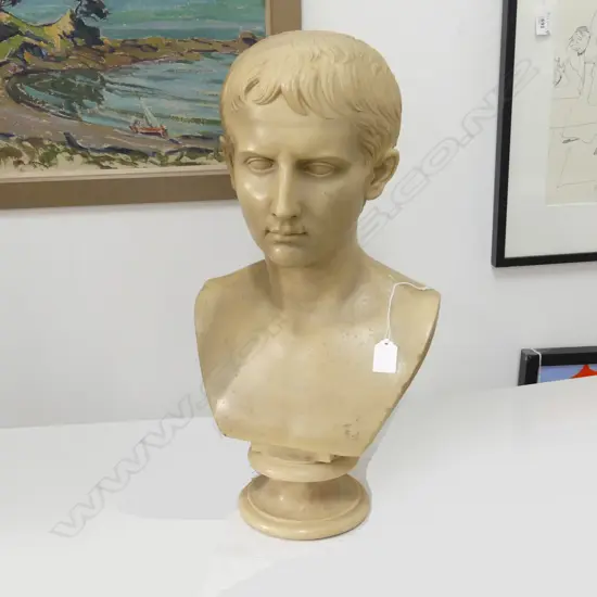 FAUX MARBLE BUST OF A ROMAN EMPEROR H.540mm