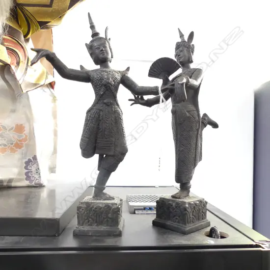 PR BRONZED METAL DANCING THAI FIGURES H.265mm