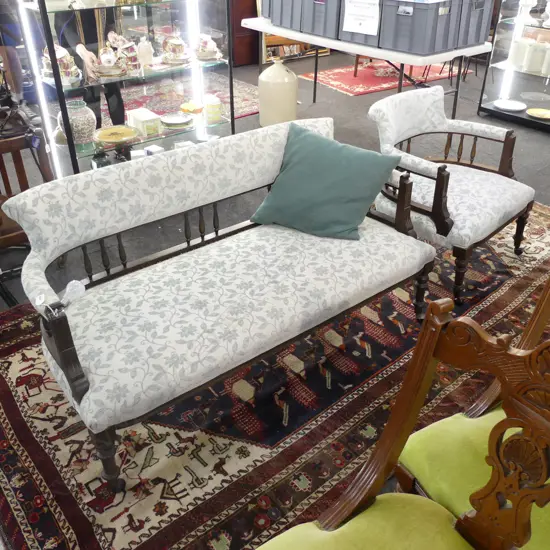 EDWARDIAN PARLOUR SUITE - COUCH AND ONE CHAIR