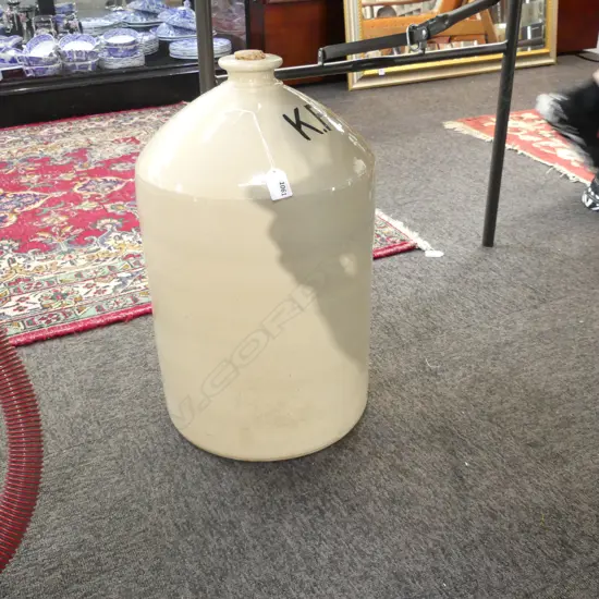 LARGE OLD STONEWARE CROCK - STAMPED WITH 'KP'  H 560MM