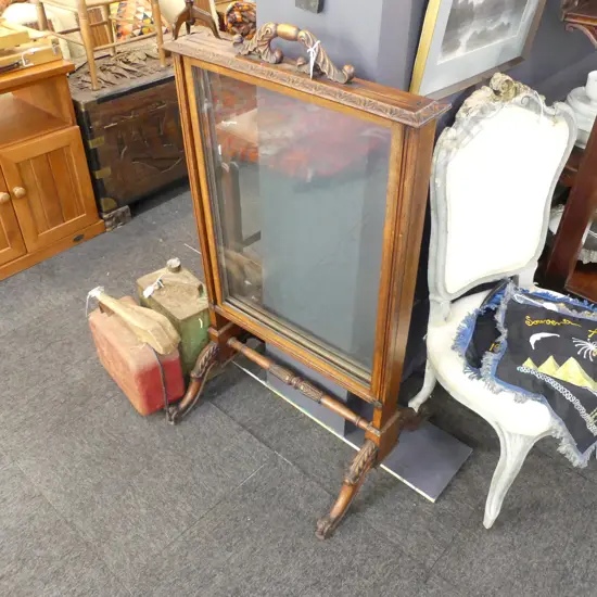 WILLIAM 1V MAHOGANY 3 PART FOLDOUT FIRE SCREEN H 1100MM