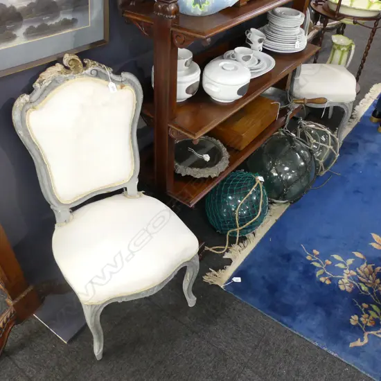 PAIR OF OLD LOUIS IV STYLE CHAIRS - SLIGHTLY DISTRESSED