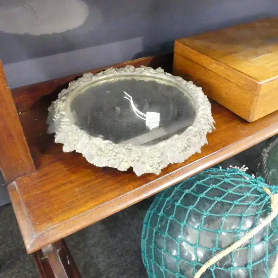 SILVER PLATE MIRRORED TRAY 335mm dia