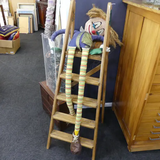 FRENCH 20thC SOFT TOY CLOWN. H.1460mm