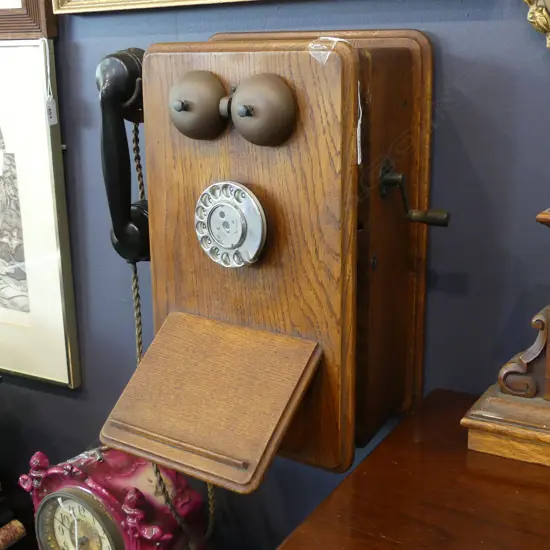 EARLY WALL MOUNTED DIAL TELEPHONE
