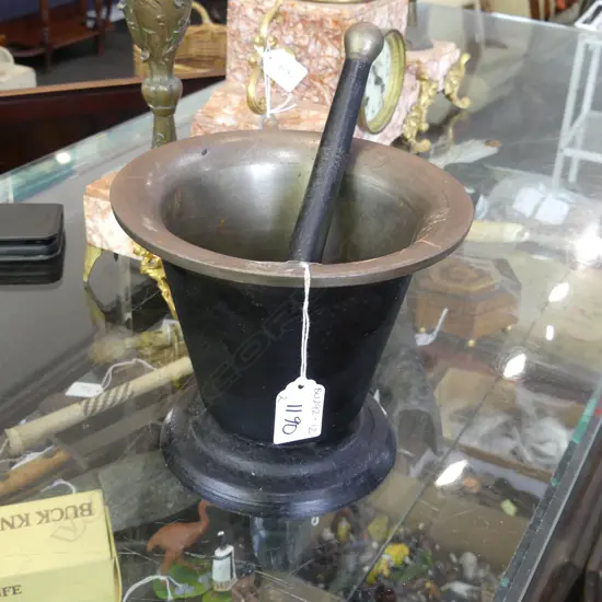 HEAVY BRONZE MORTAR & PESTLE DIA 190MM