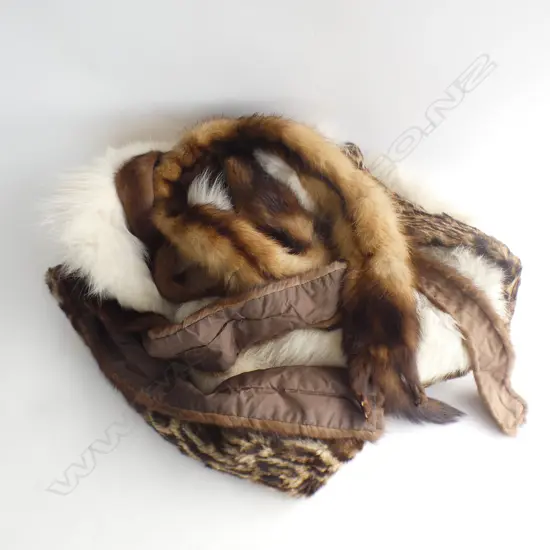 4 FUR TRIMS + WHITE FUR STOLE