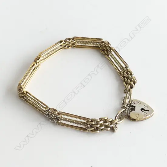 STG SILVER GOLD PLATED GATE BRACELET  15.3GMS