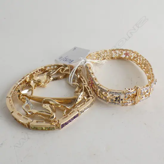 4 SILVER GILT BRACELETS 50 GRAMS