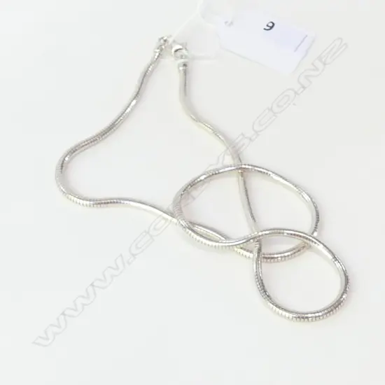 SILVER SNAKE LINK NECK CHAIN L 500 MM