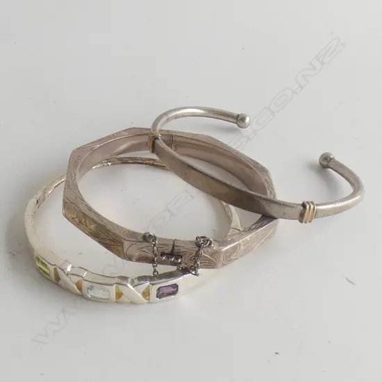 3 SILVER BANGLES 50 GRAMS