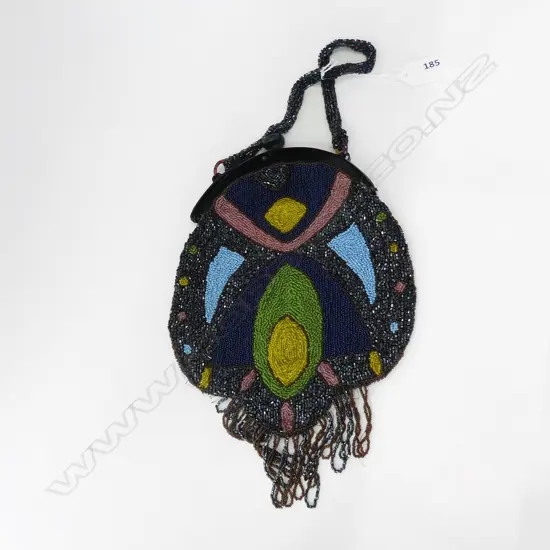 ART DECO BEADED BAG WITH TASSELS