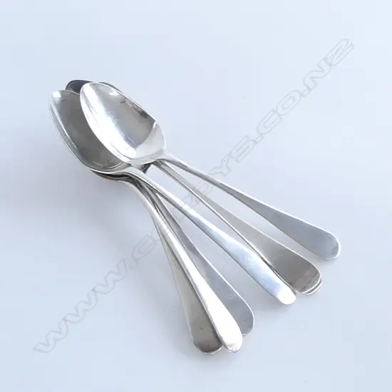 6 GEORGIAN STG SILVER TEASPOONS,  72 GRAMS