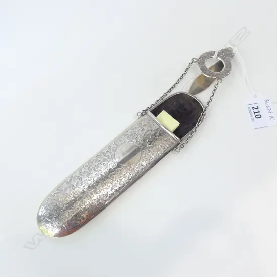 STERLING SILVER CHATELAINE SPECTACLE CASE BIRMINGHAM 1914 WEIGHT: 87gm MAKER: F G LTD
