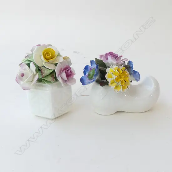 TWO ENGLISH CHINA POSY DISPLAYS A/F