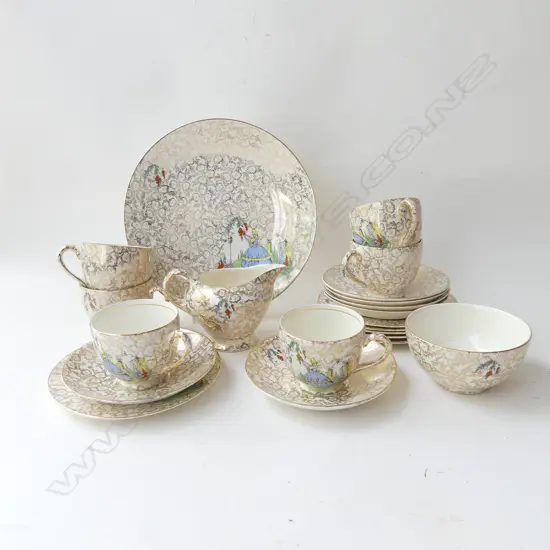 CRINOLINE LADY 21 PIECE TEA SET BY EMPIRE, ENGLAND