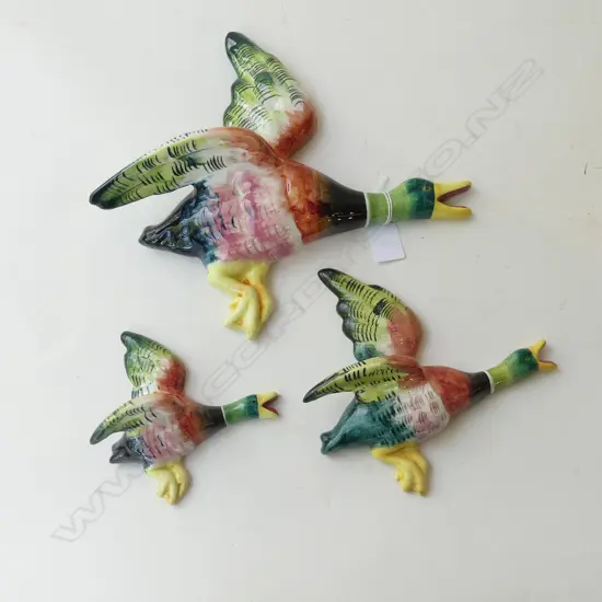 TRIO OF ITALIAN CERAMIC WALL DUCKS AF (repairs).270mm **RTV**